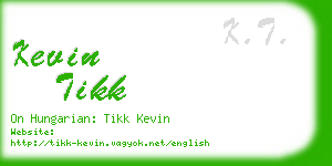 kevin tikk business card
